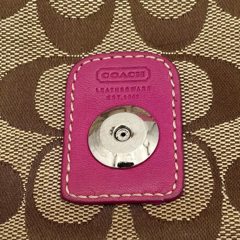 Coach Y2K Signature Flap Crossbody Bag Fuchsia Pink Trim & Interior Saddle 6842
